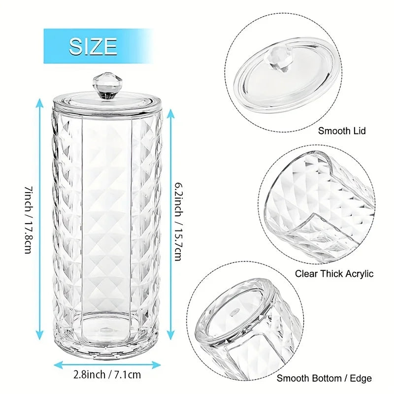 Clear Acrylic Bathroom Cup Dispenser – Diamond Grain Mouthwash Cup Holder for 3 oz Cups