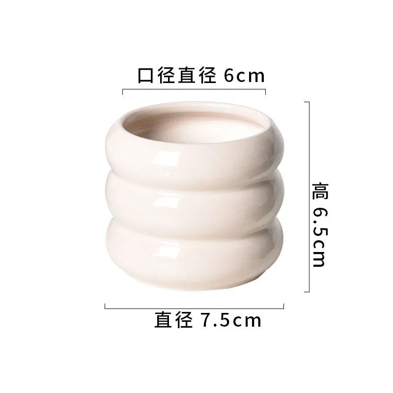 Ceramic Self-Watering Succulent Planter | White Minimalist Pot