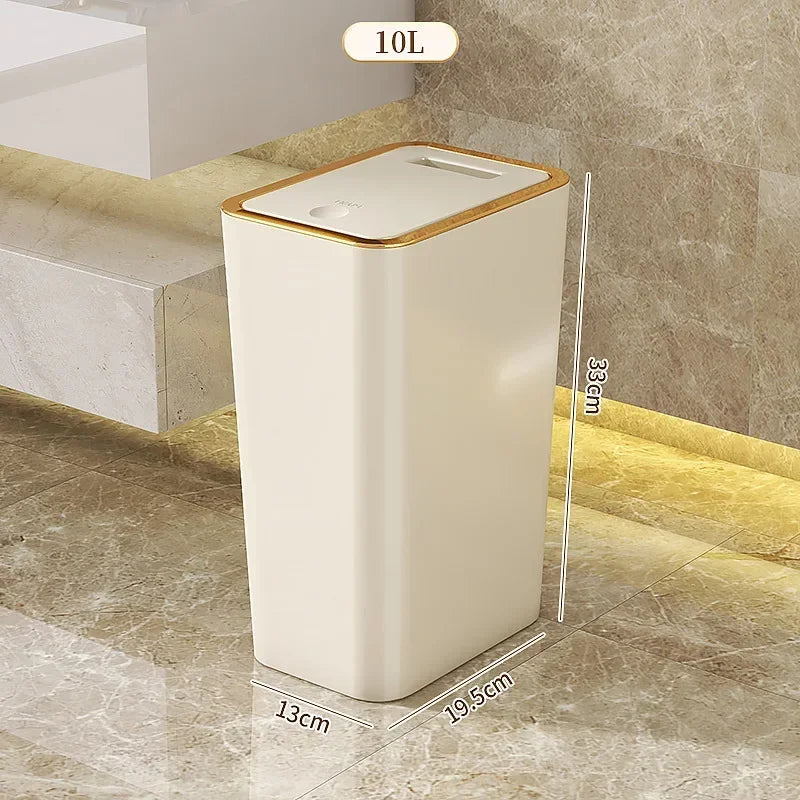 10L One-Touch Odor-Proof Trash Can | Leakproof Kitchen & Bathroom Bin