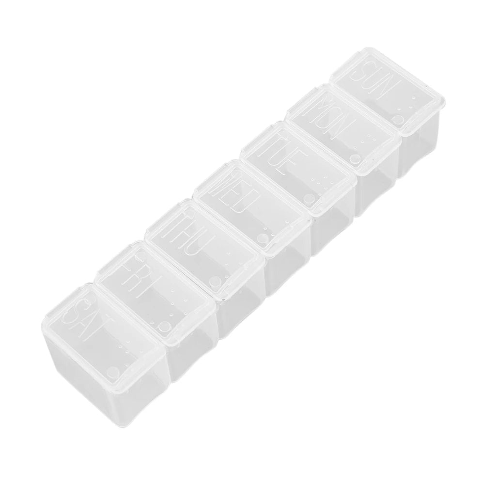 7-Day Weekly Pill Organizer Box – Clear Transparent Tablet & Supplement Container Pill Organizer Peaceful Pleasures Health and Wellness