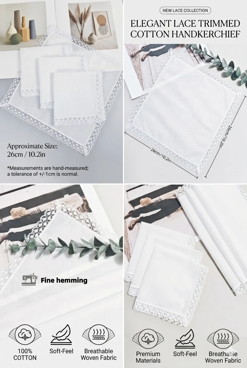 Custom Photo Handkerchief Personalized Cotton Hankie with Name Text Date 2 Sizes Gift for Mother Grandma Bride Groom Wife Peaceful Pleasures Health and Wellness