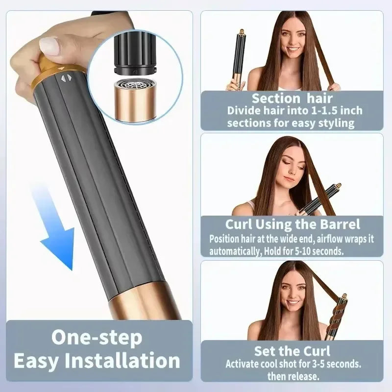 2026 NEW 6-in-1 Multi Hair Styler Professional Curling Iron Hot Air Brush Curling Barrel Hair Dryer for Curly Hair Peaceful Pleasures Health and Wellness
