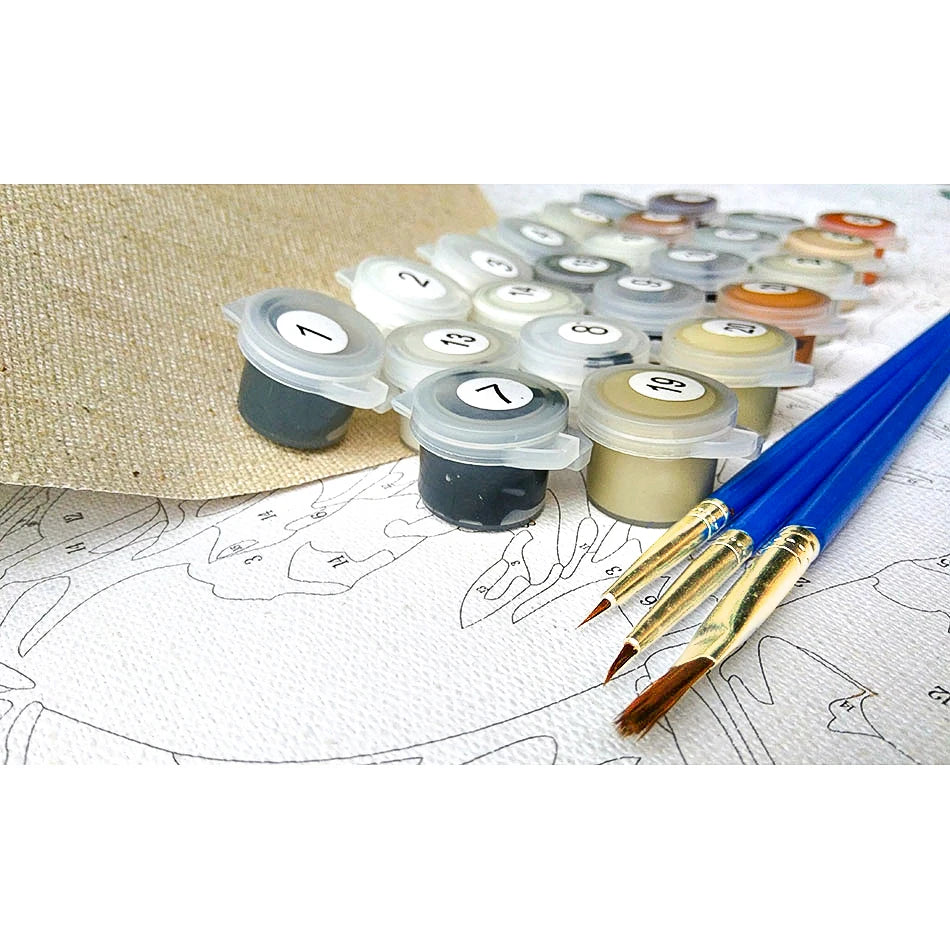Flower Girls Paint by Numbers Kit – Large 60×75cm Canvas Paint by Numbers Kit Peaceful Pleasures Health and Wellness