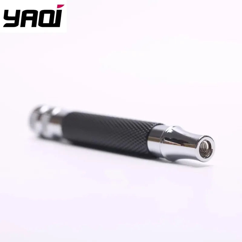 2026 Yaqi Men's Black Chrome Brass Safety Razor Handle 91mm Length Classic Wet Shaving Accessory Peaceful Pleasures Health and Wellness