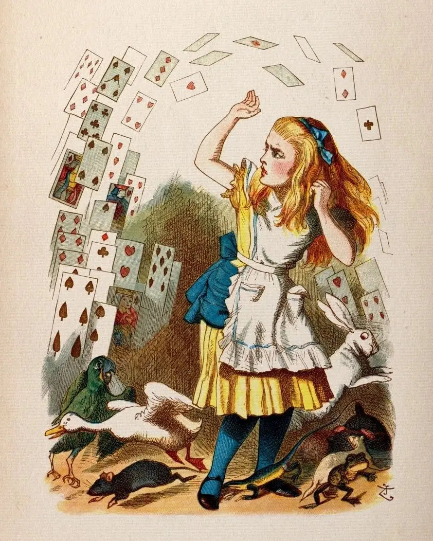 Wonderland Retro Fairy Tale Canvas Wall Art for Kids Room