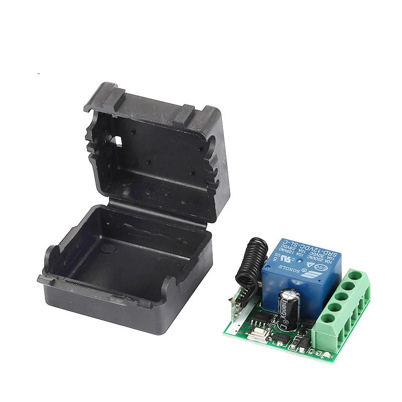 DC 12V 10A RF Relay Receiver 433mhz Wireless Remote Control EV1527 Learning Code Transmitter 2 bottons Peaceful Pleasures Health and Wellness 1pc onesize
