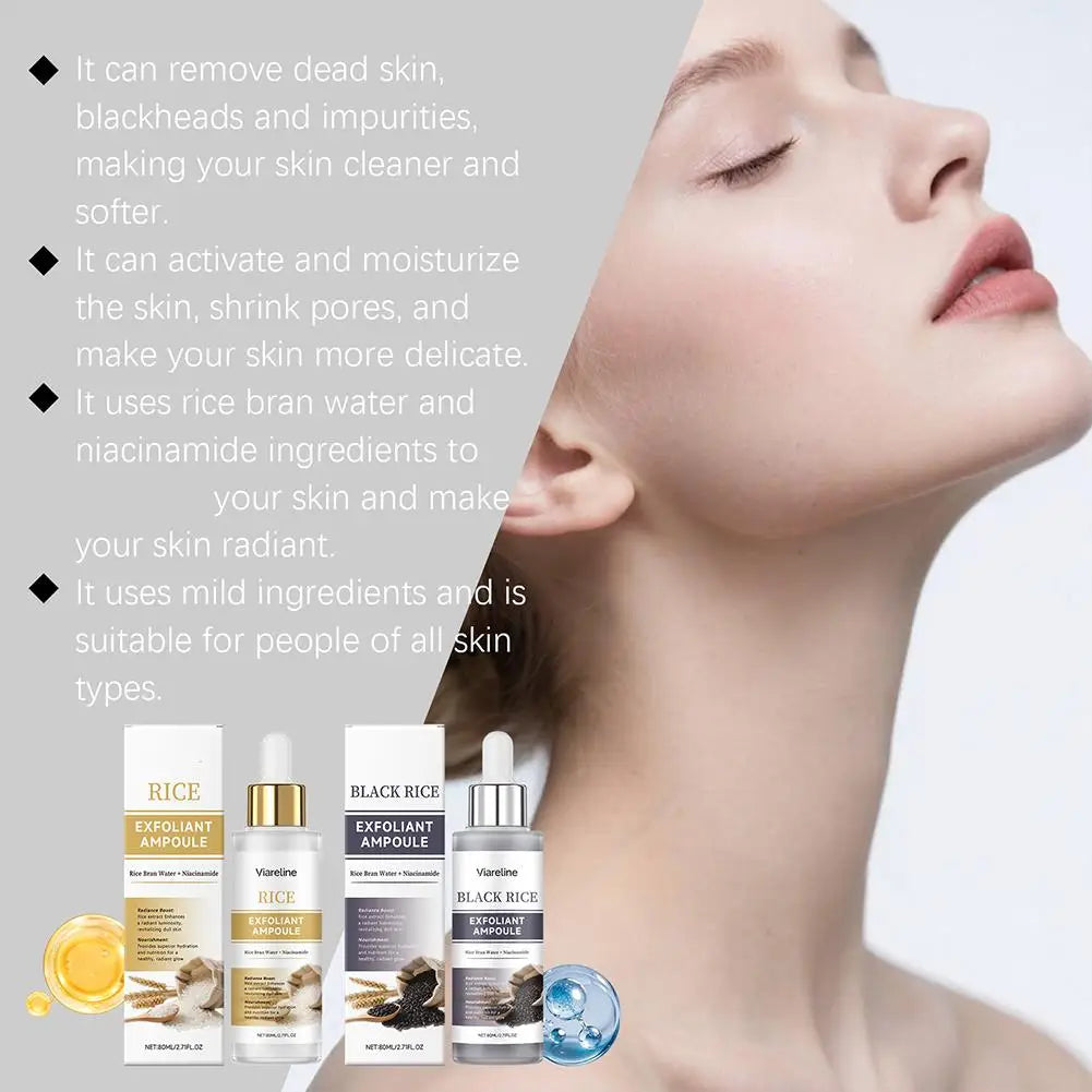 Black & White Rice Exfoliating Serum + Hyaluronic Acid 80ml
