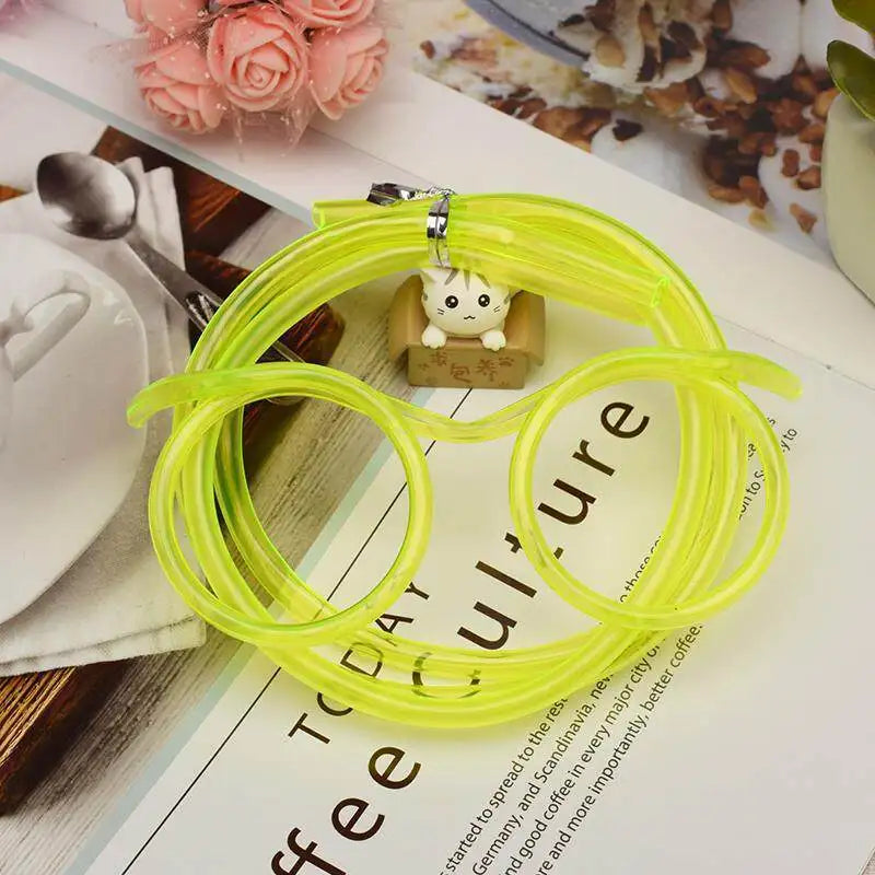 Silly Straw Glasses,Novelty Loop Eyeglasses Straw Fun Party Drinking Straw Eye Glasses for Annual Meeting Parties Birthday Peaceful Pleasures Health and Wellness yellow