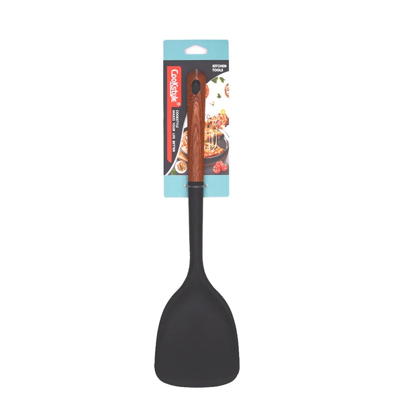 7-Piece Wooden Silicone Nonstick Kitchen Utensil Spatula Set Kitchen Utensil Set Peaceful Pleasures Health and Wellness A7