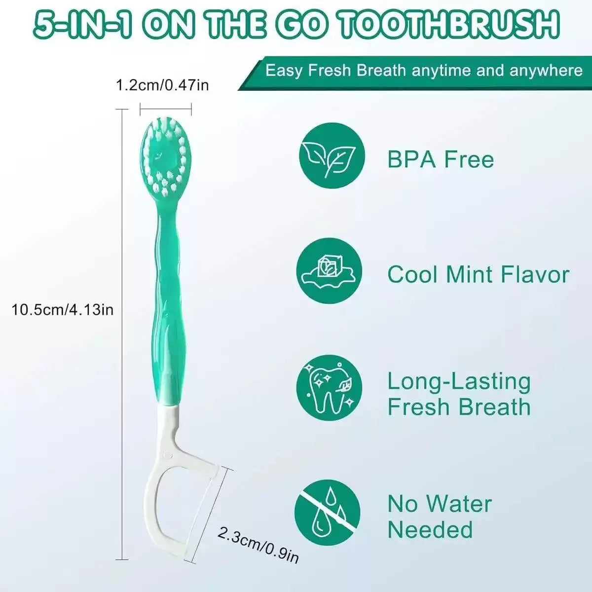 Independently packaged disposable bursting bead toothbrush, dental floss, toothpick, 3-in-1 soft bristled portable travel bag Peaceful Pleasures Health and Wellness