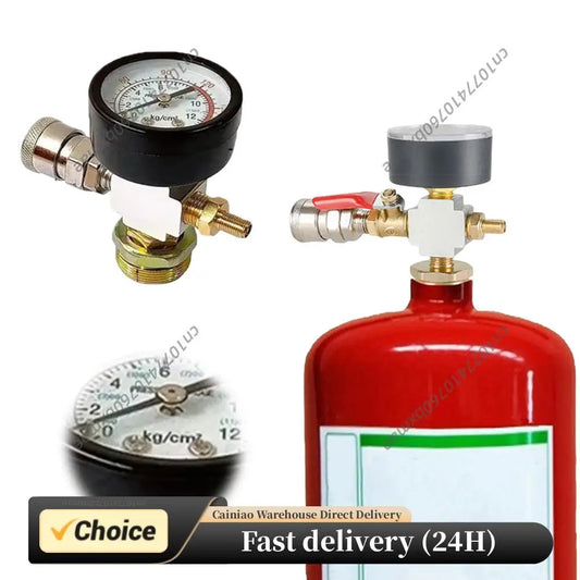 Gas Storage Tank Pressures Adapter with Gauge Portable Air Compressor Accessories for Outdoor Nailing/Painting/Tire Inflation Peaceful Pleasures Health and Wellness