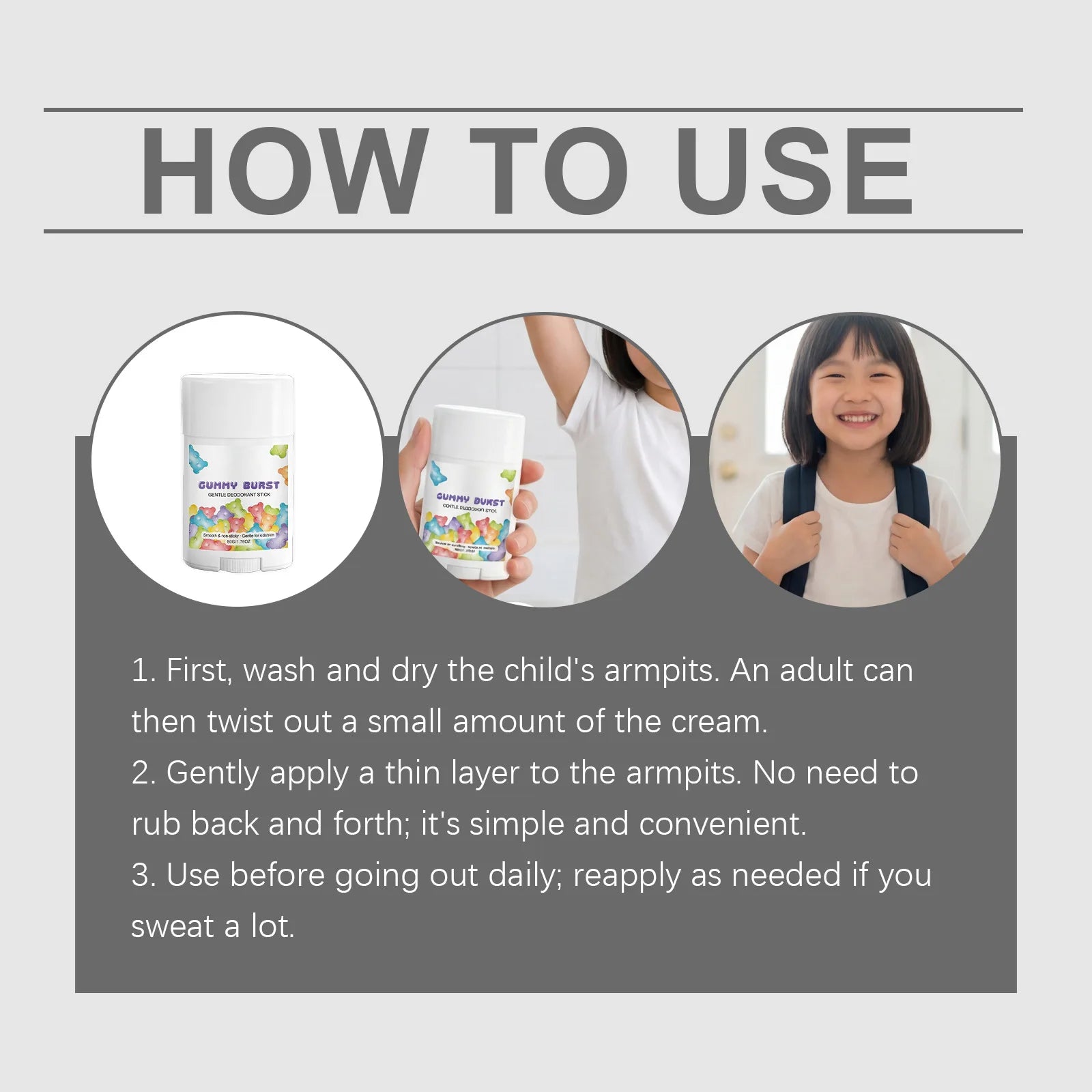 Body Deodorant Stick Anti-Itching Eliminate Sweat Odor Lasting Fragrance Freshing Moisturizes Kids Gentle Anti Perspirant Cream Peaceful Pleasures Health and Wellness