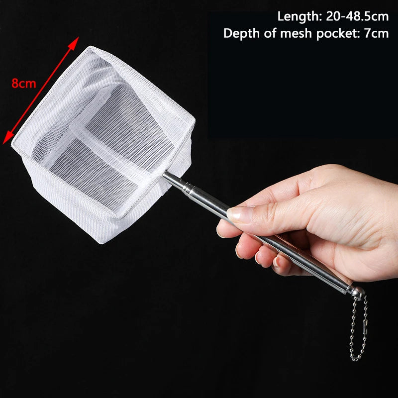 Retractable Aquarium Fish Net | Stainless Steel Shrimp Net