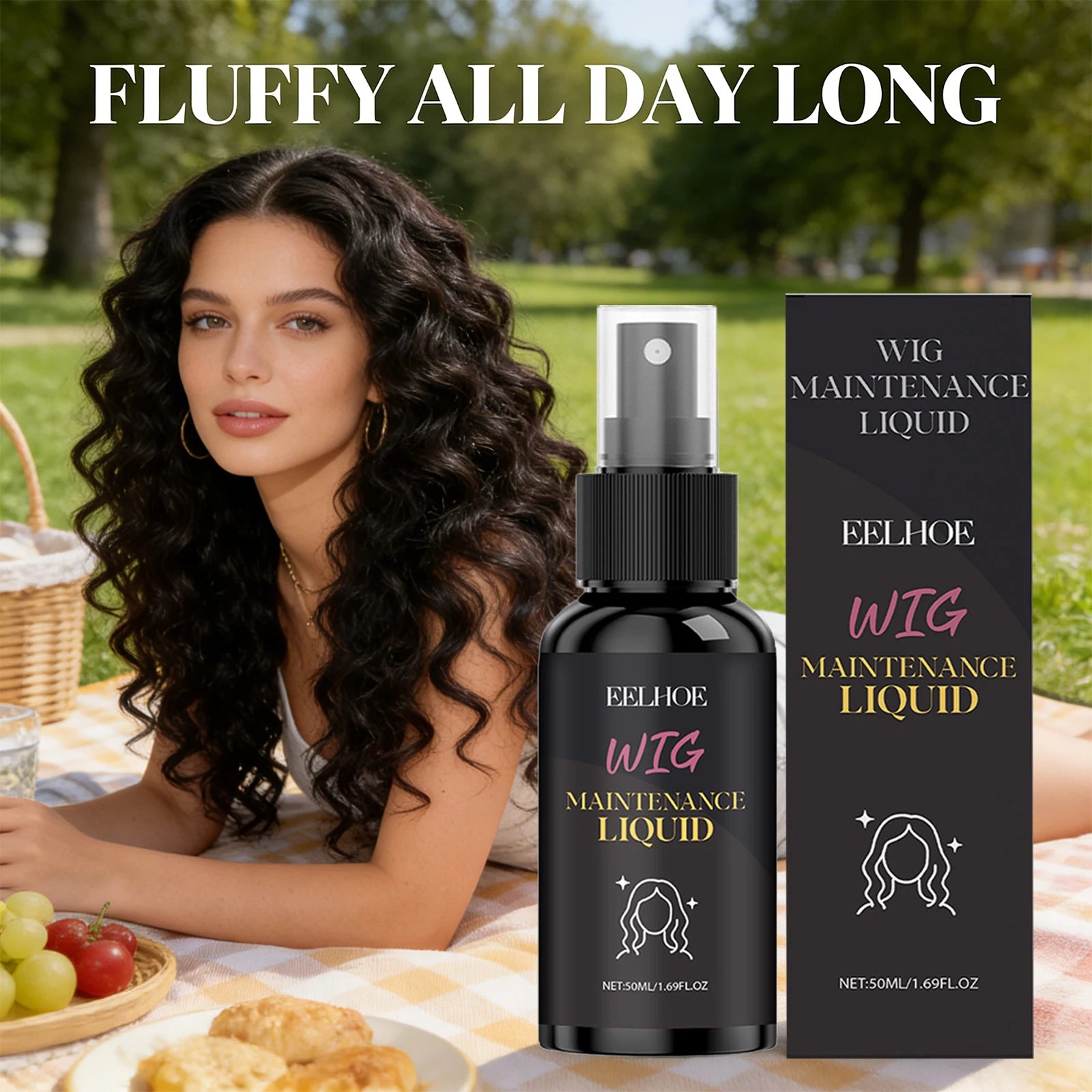Eelhoe Wig Fluffy Spray Anti-Frizz Moisturizing Mousse 50ml Wig Styling Spray Peaceful Pleasures Health and Wellness