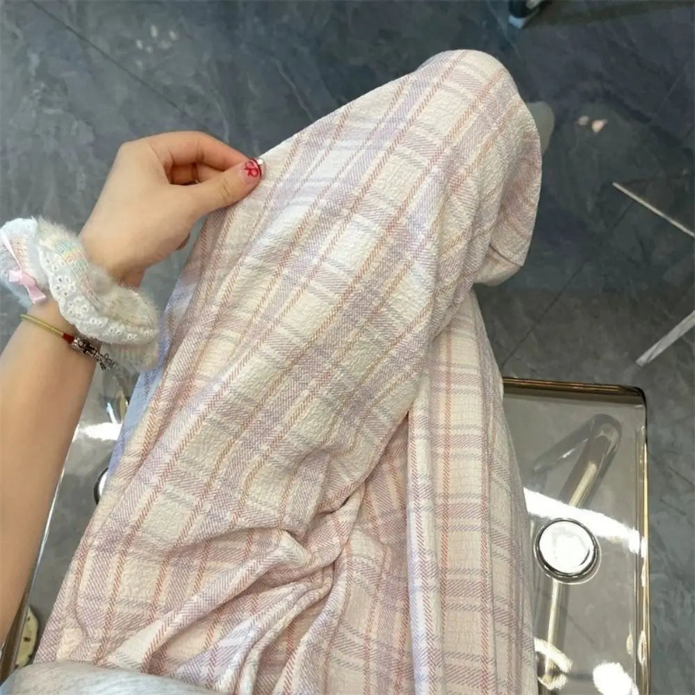 Women's High Waist Wide Leg Plaid Pajama Pants | Cotton Pajama Pants Peaceful Pleasures Health and Wellness XXXS red lattice
