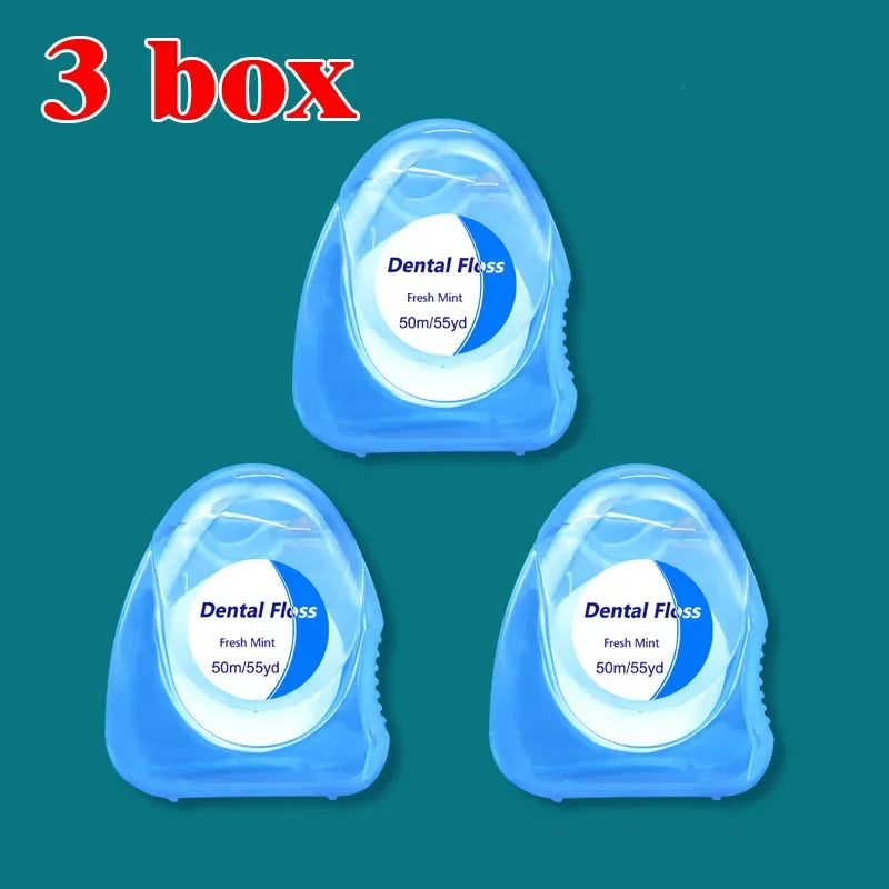 3pcs Ultraclean Mint Dental Floss Effective Plaque Removal,Teeth&Gum Protection Shred Resistant ForThoroughly Clean InTight Area Peaceful Pleasures Health and Wellness C686-Blue 3 box