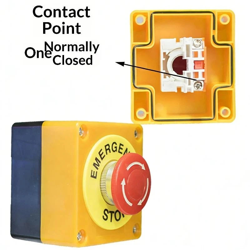 1Set 10A Emergency Stop Button Switch Box Waterproof Safety STOP Push Button With Rain Cover For Industrial Machine Peaceful Pleasures Health and Wellness A2 0