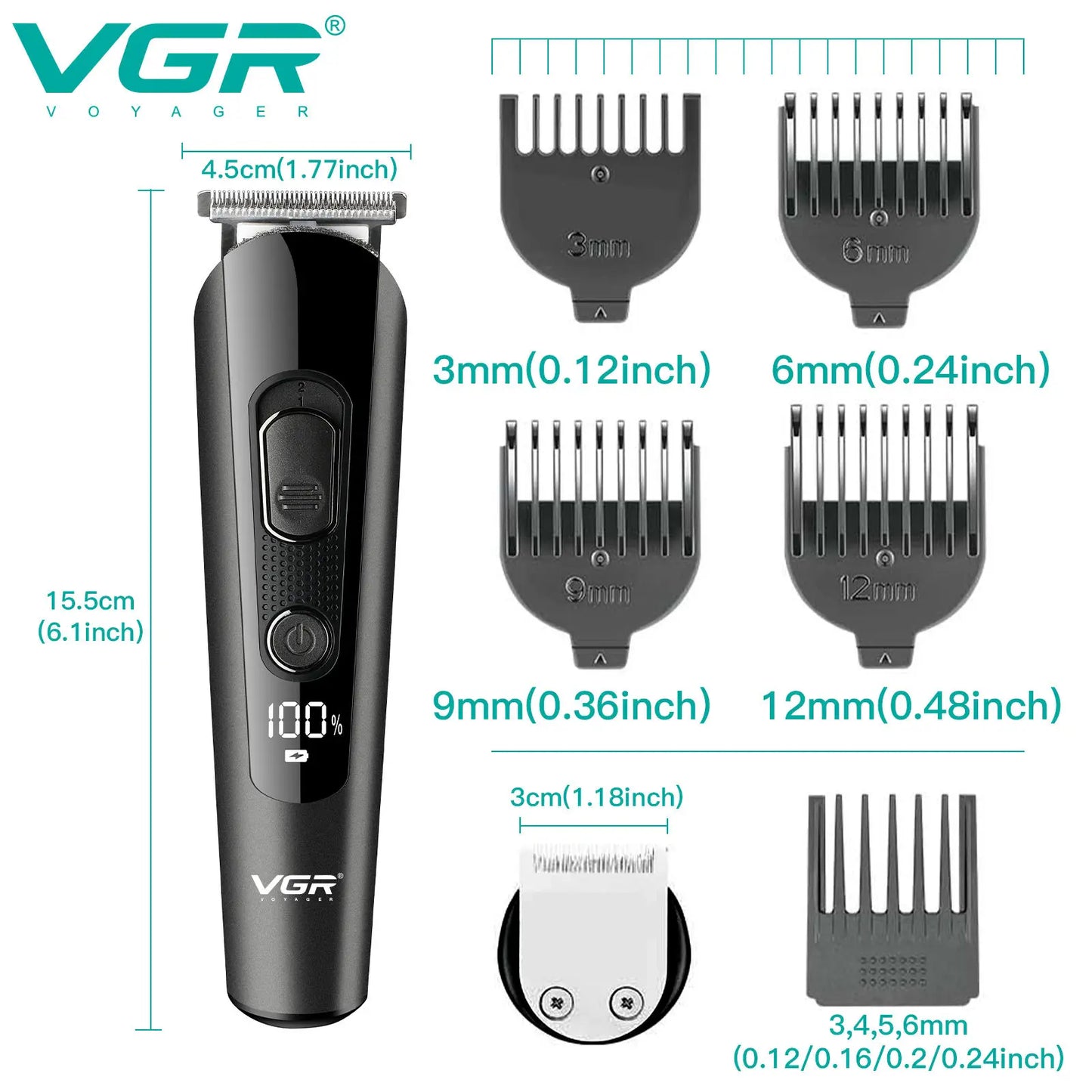 VGR 175 rechargeable 5 in 1 mens grooming kit hair trimmer clipper set electric shavers for men Peaceful Pleasures Health and Wellness