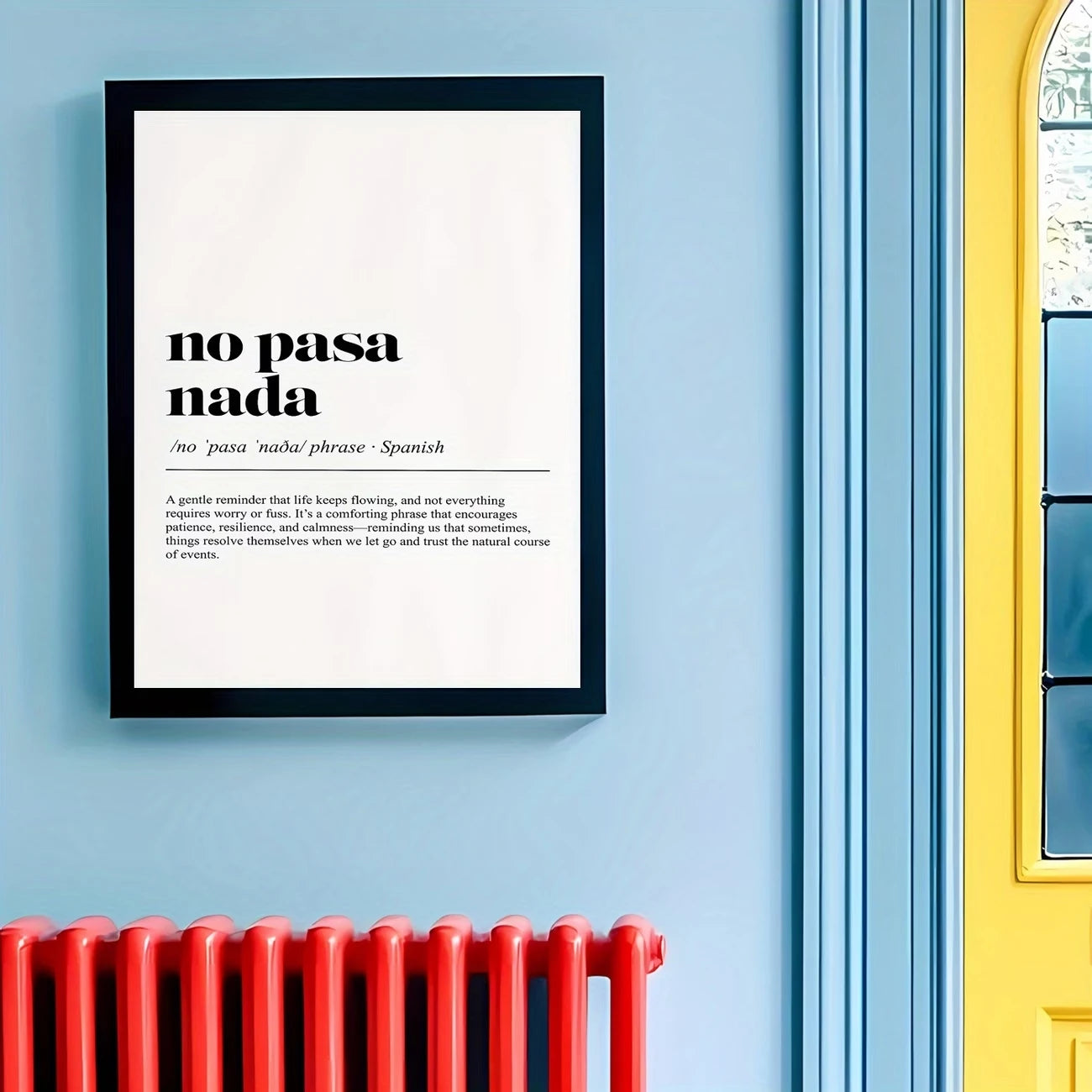 No Pasa Nada Typography Canvas Wall Art Print | Home Decor
