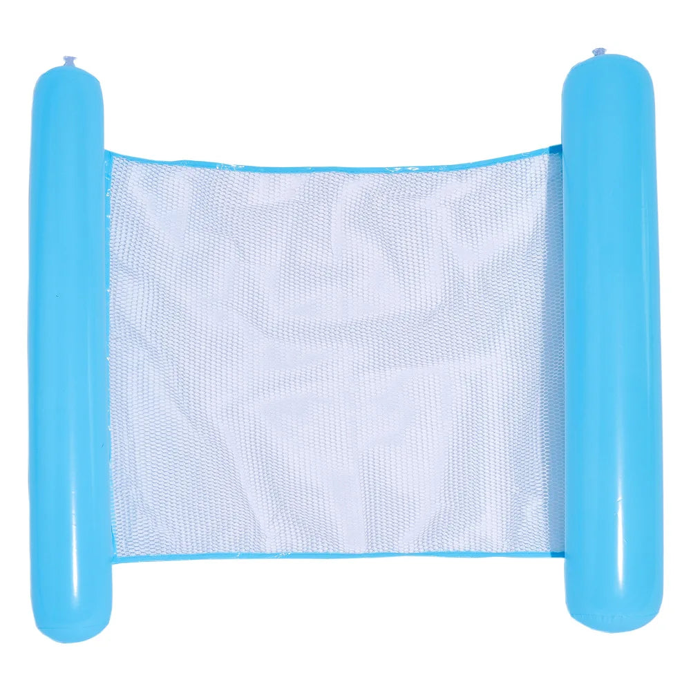 Summer Inflatable Foldable Floating Row Swimming Pool Water Hammock Air Mattresses Bed Beach Water Sports Lounge Chair Float Peaceful Pleasures Health and Wellness Blue