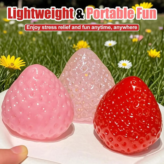 Strawberry Fruit Squeeze Toys Kawaii Sticky Stress Fidget Toy Gift Perfect Desk Accessory for Kids Adults Peaceful Pleasures Health and Wellness