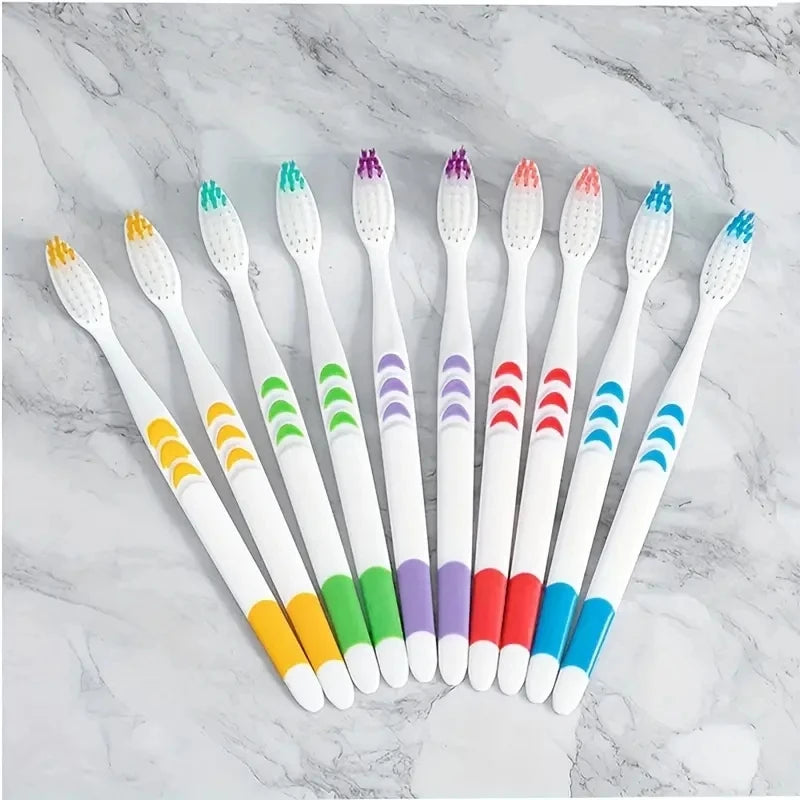 10-Pack Bamboo Charcoal Ultra-Soft Adult Toothbrushes