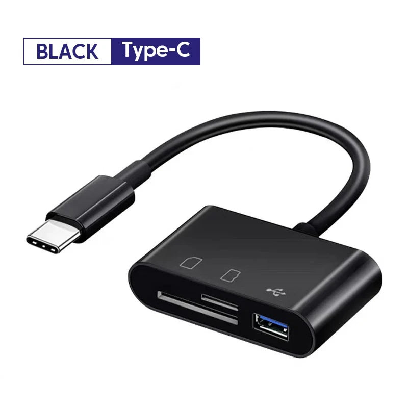 3-in-1 USB-C Micro USB TF SD Card Reader Adapter