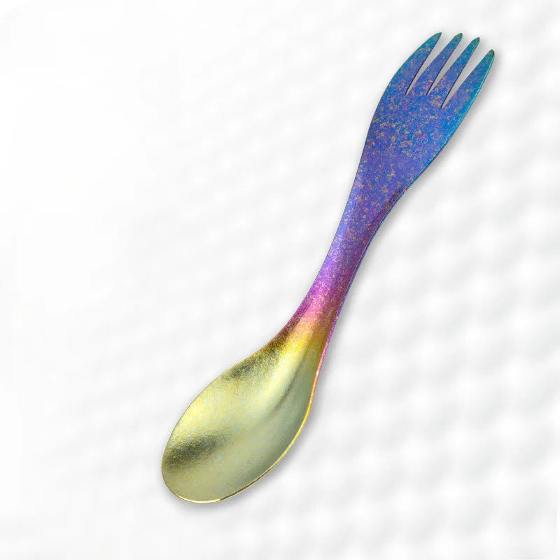 Pure Titanium Spork – Ultralight Camping Fork & Spoon Utensil Camping Spork Utensil Peaceful Pleasures Health and Wellness polychromatic