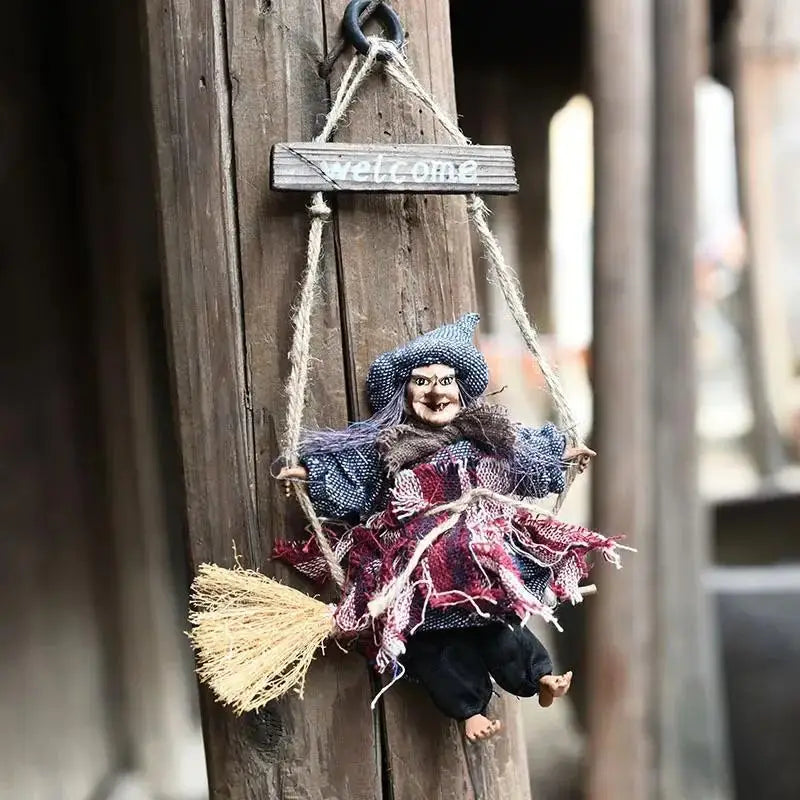 Halloween Hanging Witch Ghost Dolls Scary Flying Pendant DIY Party