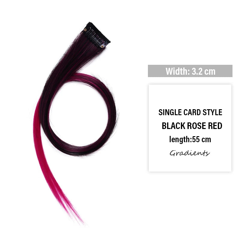 Colored Clip-In Hair Extensions | 55cm Synthetic Weft