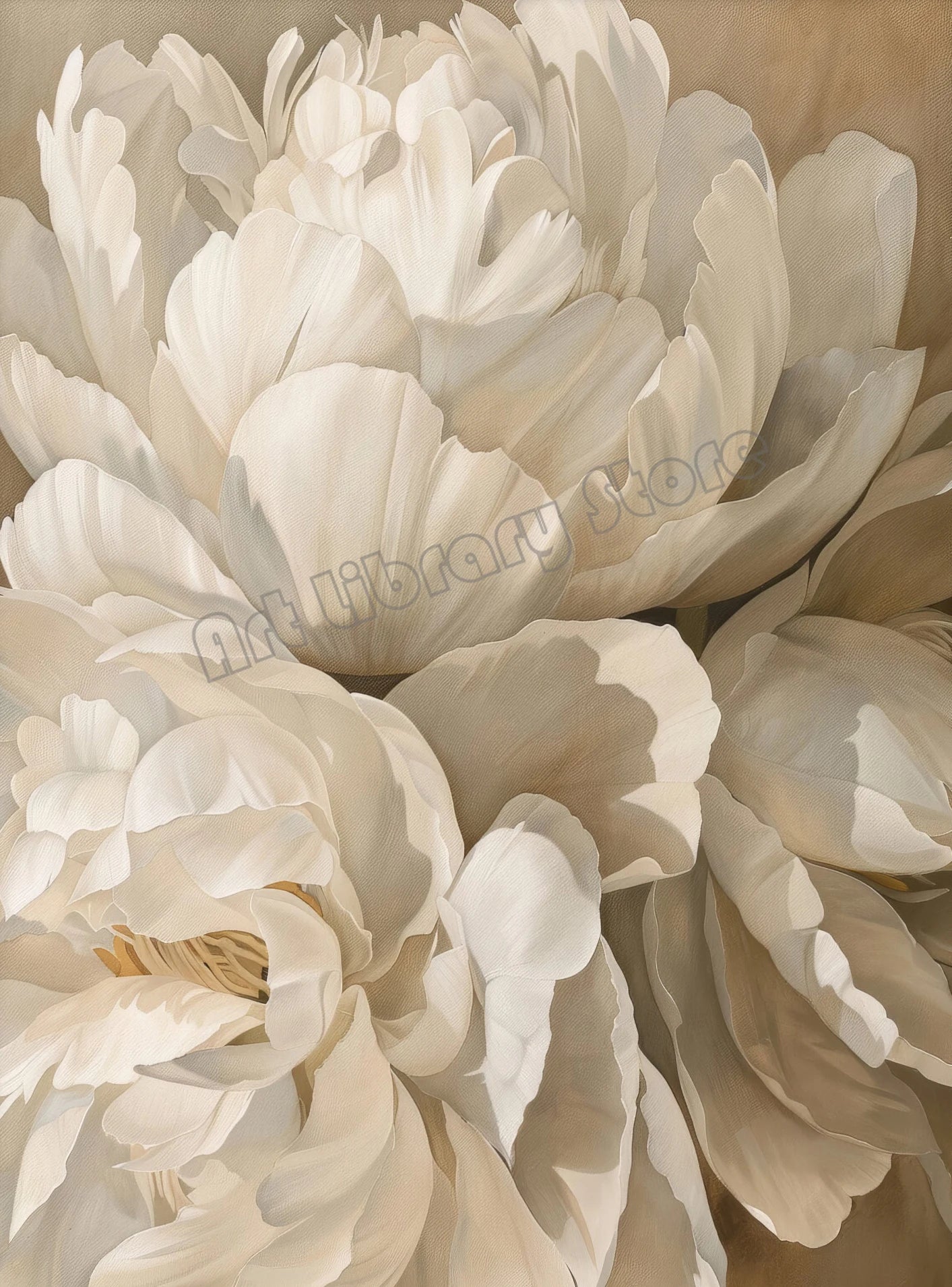 Vintage Flower Magnolia Peony Tulips Fresh Plant Painting on Canvas Poster and Print Minimalist Wall Art Pictures Home Decor Peaceful Pleasures Health and Wellness 1 30x40cm