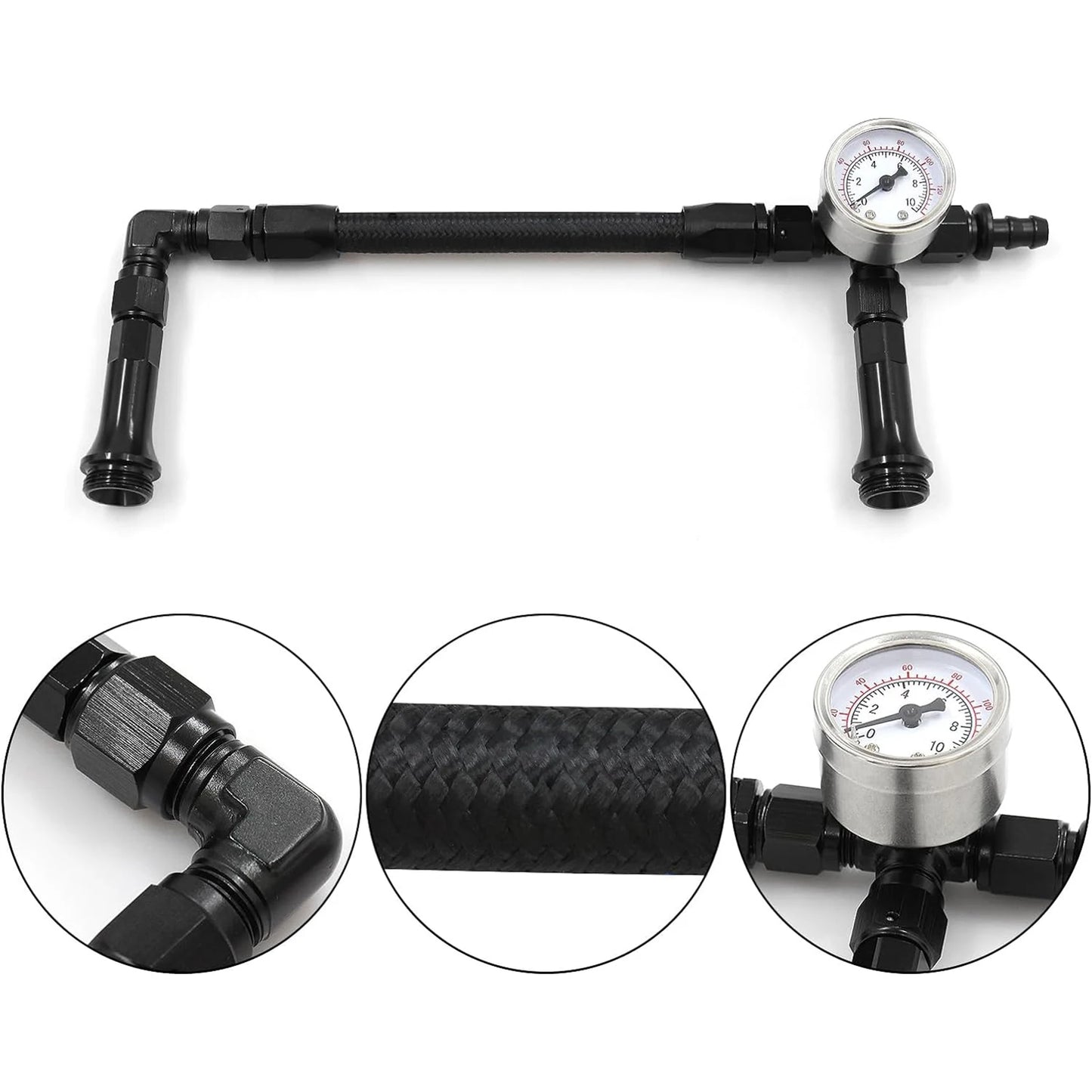 AN6 Dual Feed Carb Fuel Line & Vacuum Gauge – Holley 4150