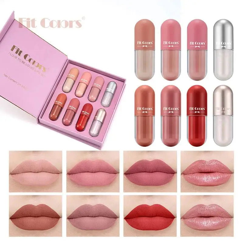 Fit Colors 8-Pc Velvet Matte Liquid Lipstick Set | Long-Lasting