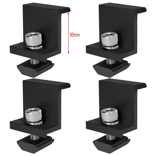 30 Solar Modules PV Bracket Trapezoidal Sheet Flat Roof Aluminium Peaceful Pleasures Health and Wellness 4Pcs30mmEndclamp