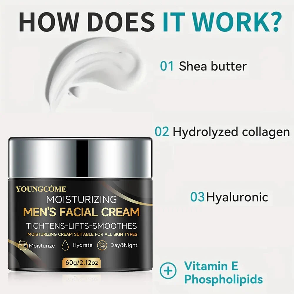 Men's Face Cream – Collagen, Retinol & Hyaluronic Acid | YOUNGCOME