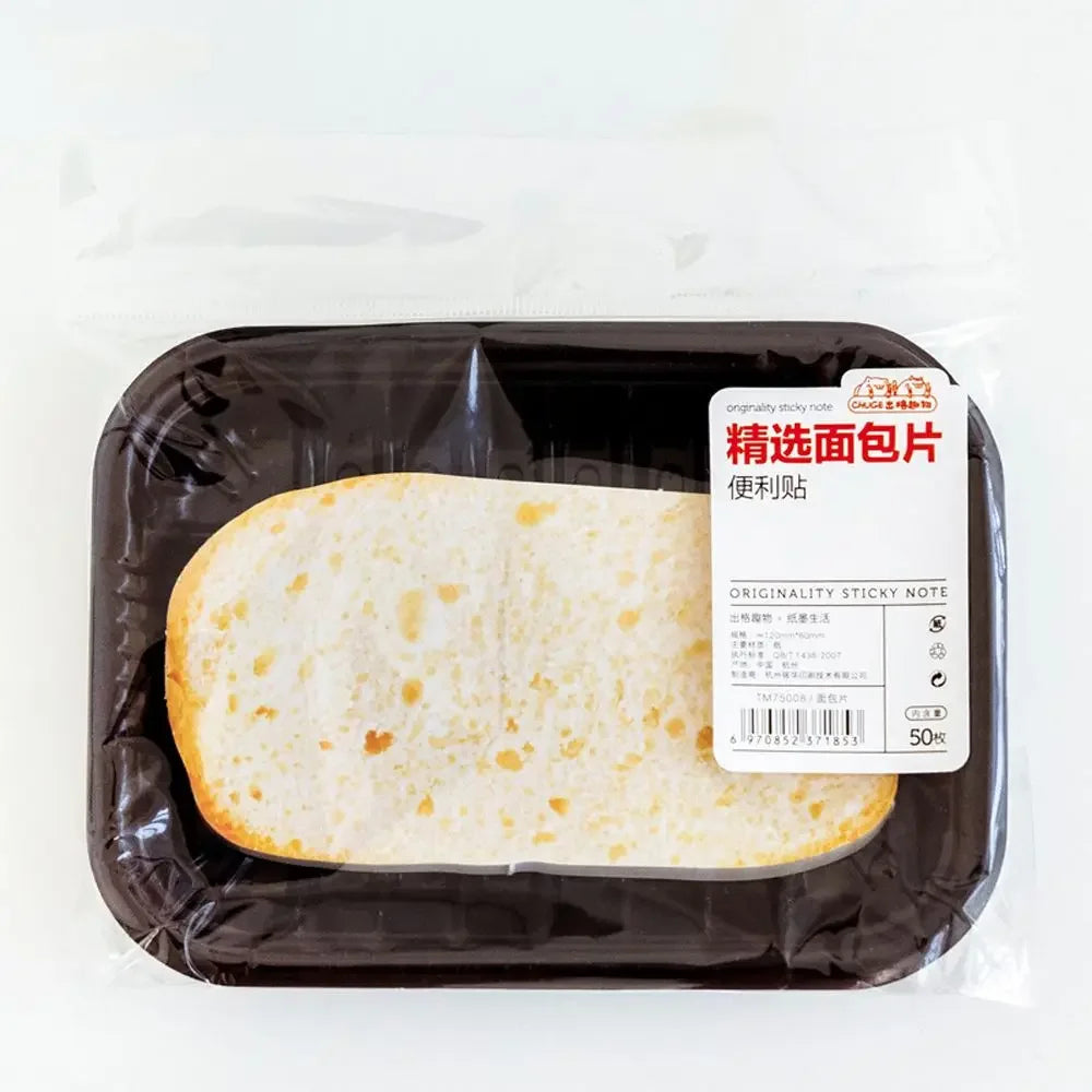 Japanese Style Notepad Students Gift Simulation Fish Meat Sticky Notes Self-Adhesive Pads School Stationery Supplies Memo Pad Peaceful Pleasures Health and Wellness slices of bread