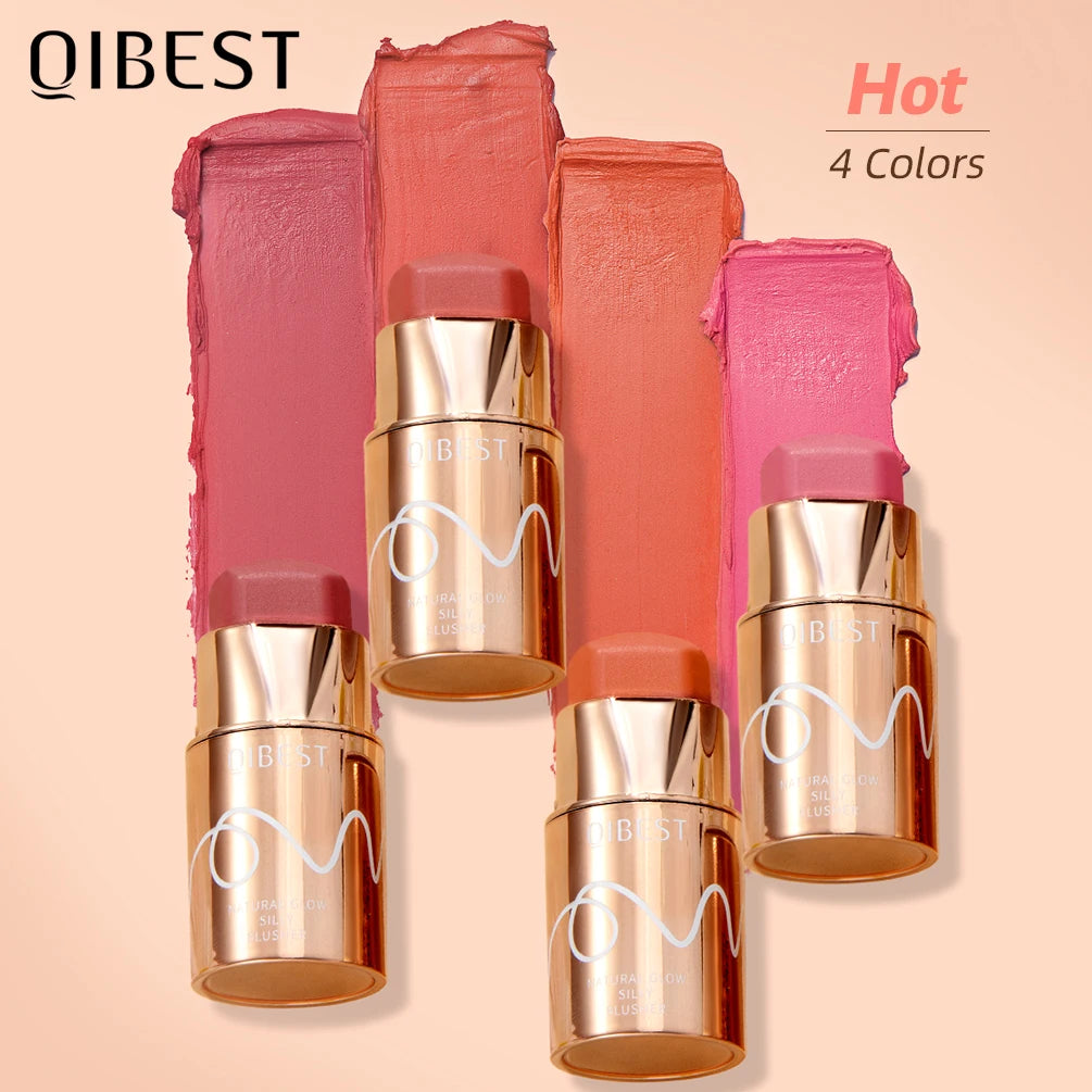 QIBEST Lipstick Blush Stick 3-in-1 Eyes Cheek and Lip Tint Buildable Long Lasting Lightweight Cream Multi Stick Makeup for Women Peaceful Pleasures Health and Wellness