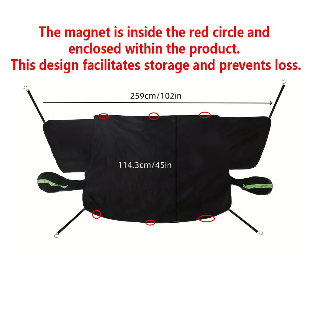 Magnetic Car Windshield Sunshade & Snow Cover, All Season UV & Ice Protection, Frost Guard & Sun Blocker for Most Vehicles Peaceful Pleasures Health and Wellness