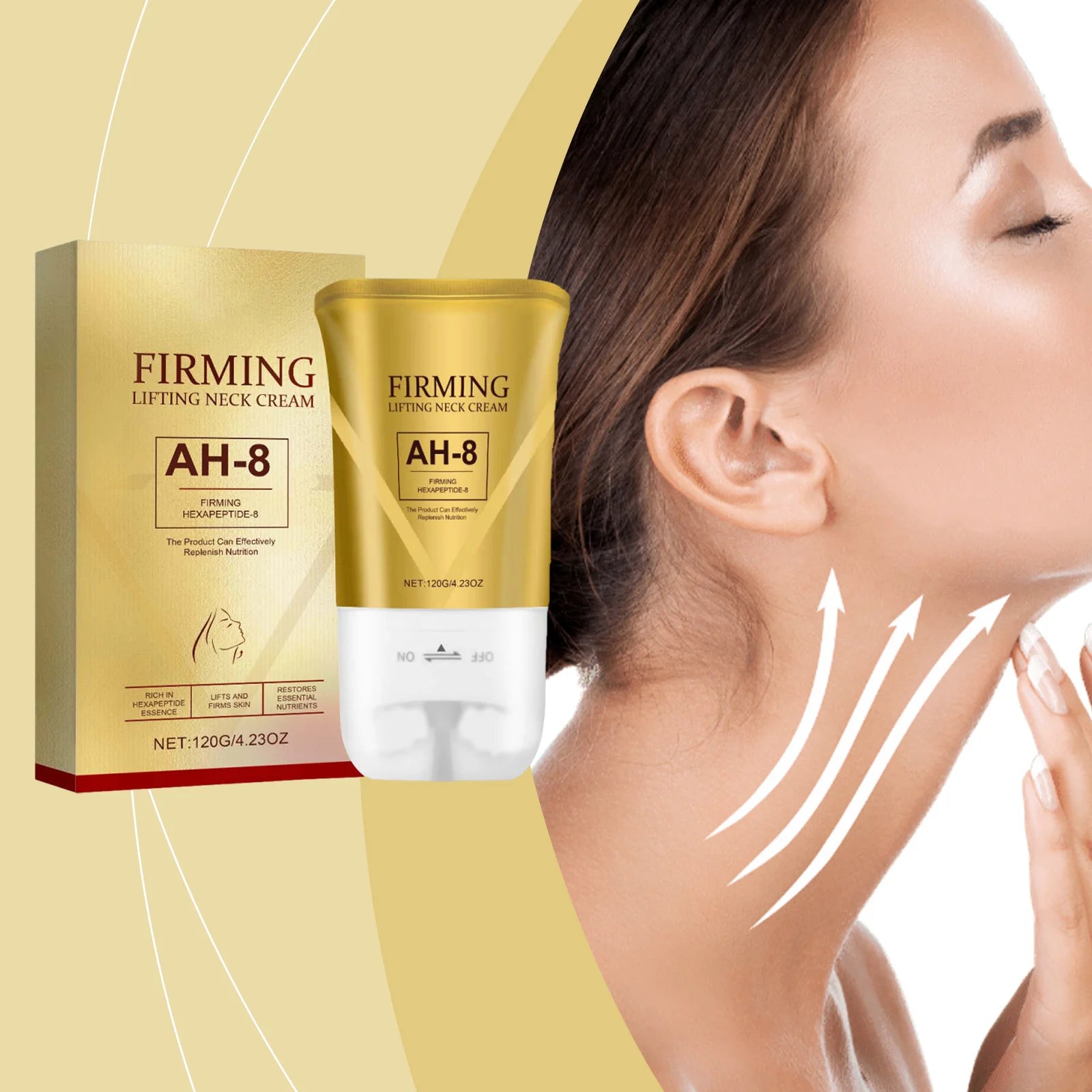 Neck Roller Cream Massage Firm Nourish Soothe Skin Improve Dryness Reduce Wrinkles Fine Lines Sagging Remove Double Chin Cream Peaceful Pleasures Health and Wellness