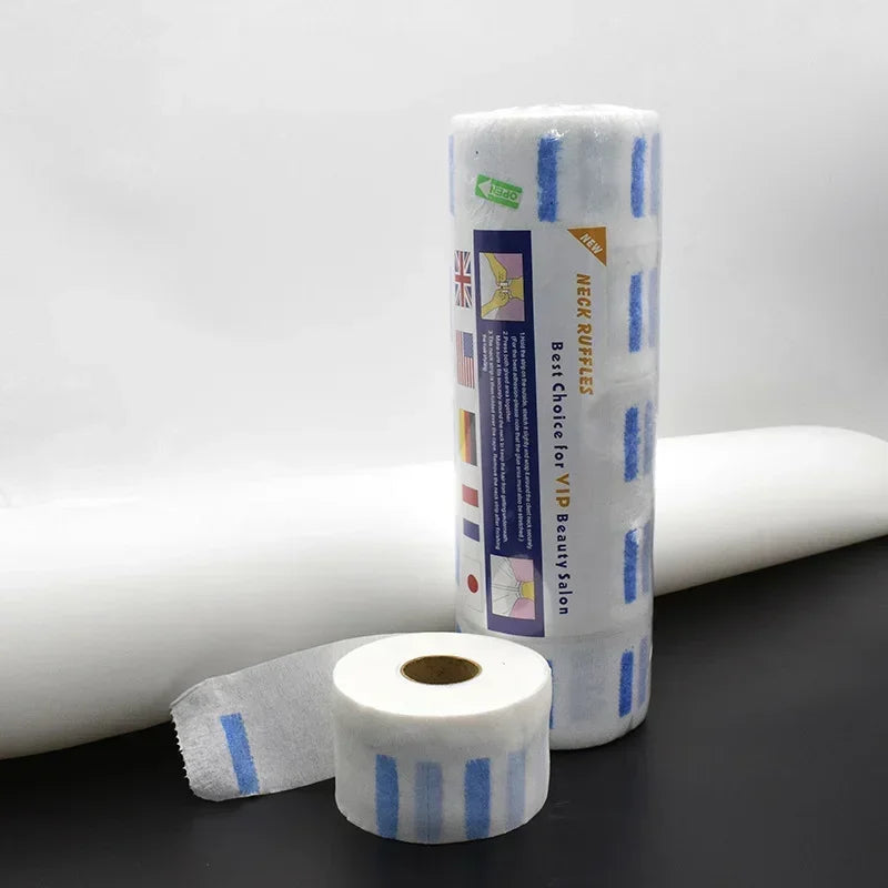 100PCS Disposable 1 Roll Hair Cutting Accessory Neck Paper Adjustable Barber Dedicated Salon Hairdressing White Neck Strips Peaceful Pleasures Health and Wellness