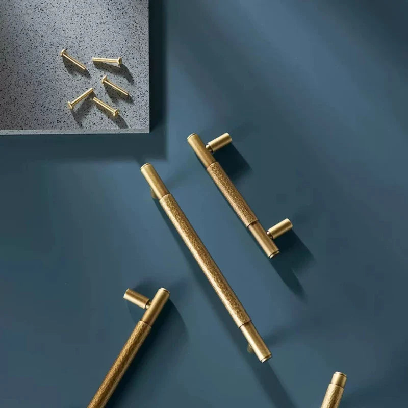 Solid Brass Hammer Pattern Cabinet Drawer Handle – Vintage