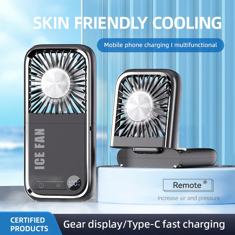 URGGU Semiconductor Cooling Pocket Fan | Power Bank & LED Display