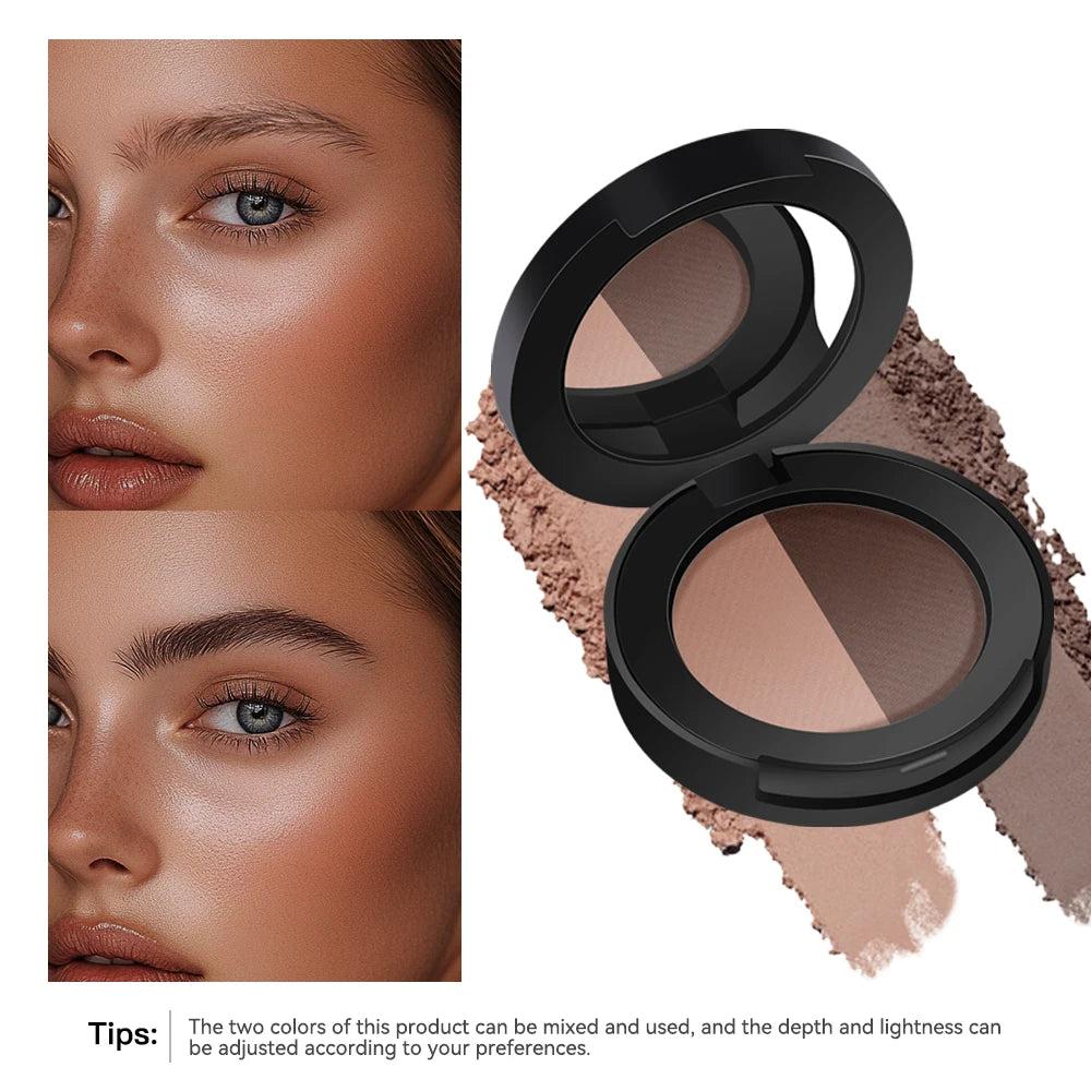 Brow Powder Duo Two-color Eyebrow Powder Design Long-Lasting Natural 3-Dimensional Eyebrow Shape Makeup Fine Powder Cosmetic Peaceful Pleasures Health and Wellness