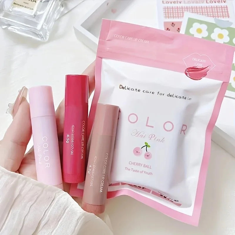 Hydrating Lip Glaze & Plumping Lip Balm – 3 Colors Peaceful Pleasures Health and Wellness Pack of three
