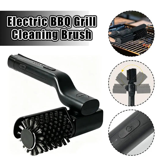180° Rotatable Head Deep Electric Cleaning Grill Brush Heavy Oil Barbecue Cleaning Grid Brush Outdoor Camping Kitchenware Tools Peaceful Pleasures Health and Wellness