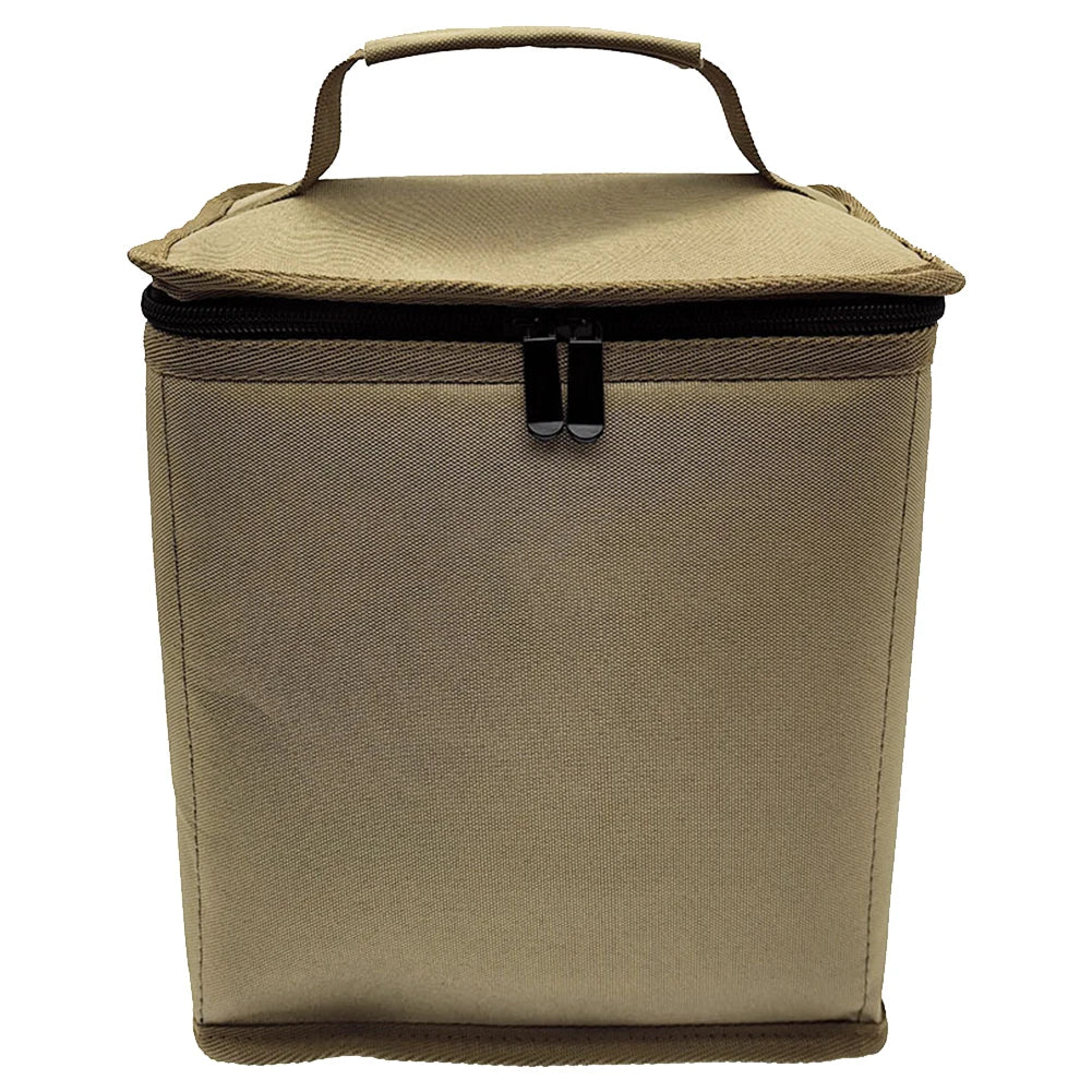600D Oxford Fabric Can Storage Box with Handle and Zipper Butane Fuel Tank Cover for Outdoor Camping Cooking Travel Picnic Peaceful Pleasures Health and Wellness Khaki Large