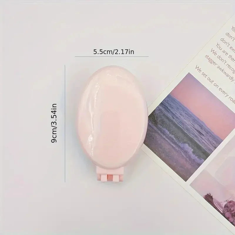 Portable Folding Hair Comb with Mirror | Travel Gift for Women Travel Hair Comb Peaceful Pleasures Health and Wellness