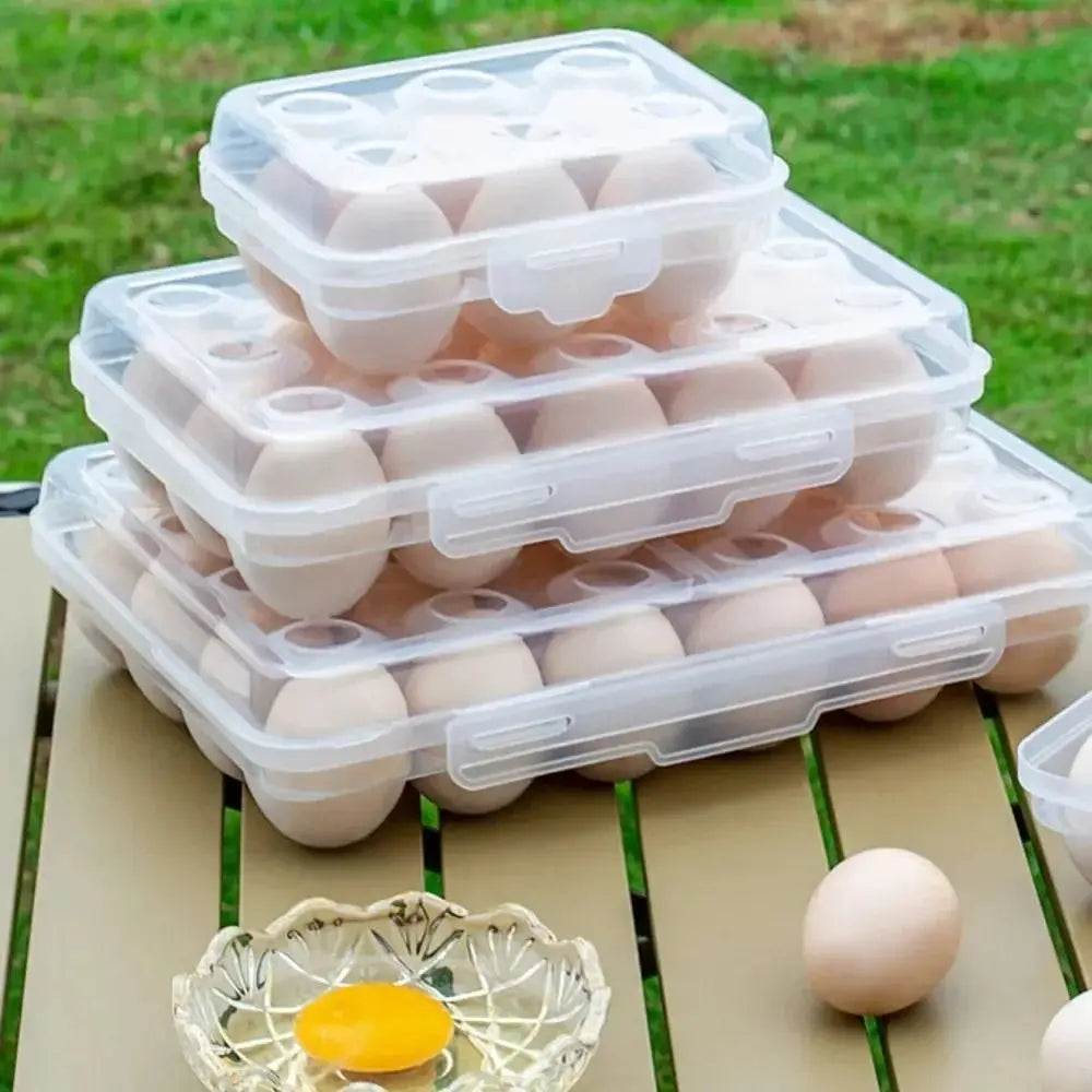 Stackable Egg Holder with Lid | Transparent Plastic Egg Organizer