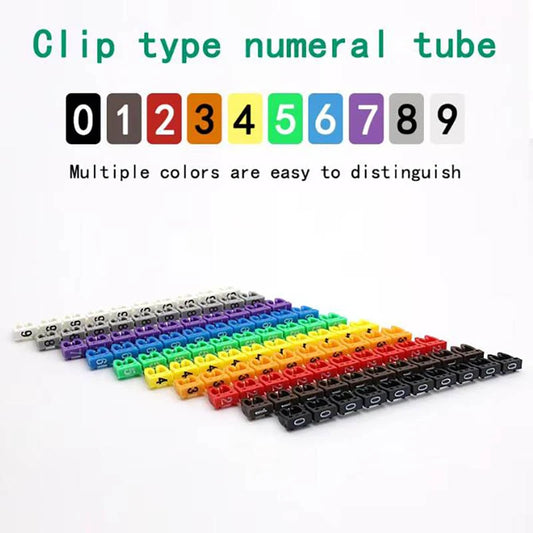 100/200Pcs Colorful C-Type Cable Markers | Number Tag Labels Cable Marker Tags Peaceful Pleasures Health and Wellness