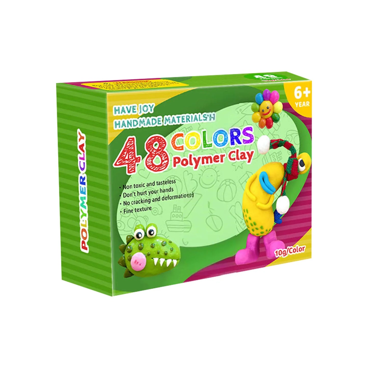 Kids Polymer Clay Kit – 48 Colors, Tools & Accessories